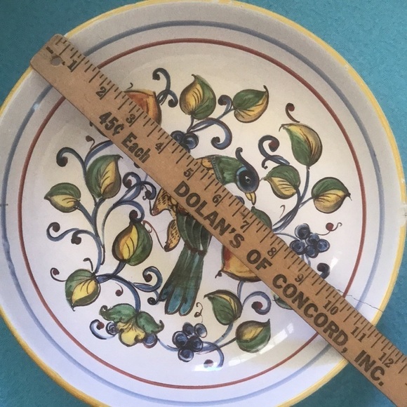 CERAMICA NOVA DERUTA serving bowl Made in Italy Hand painted and decals 3” X 11” - Picture 6 of 13